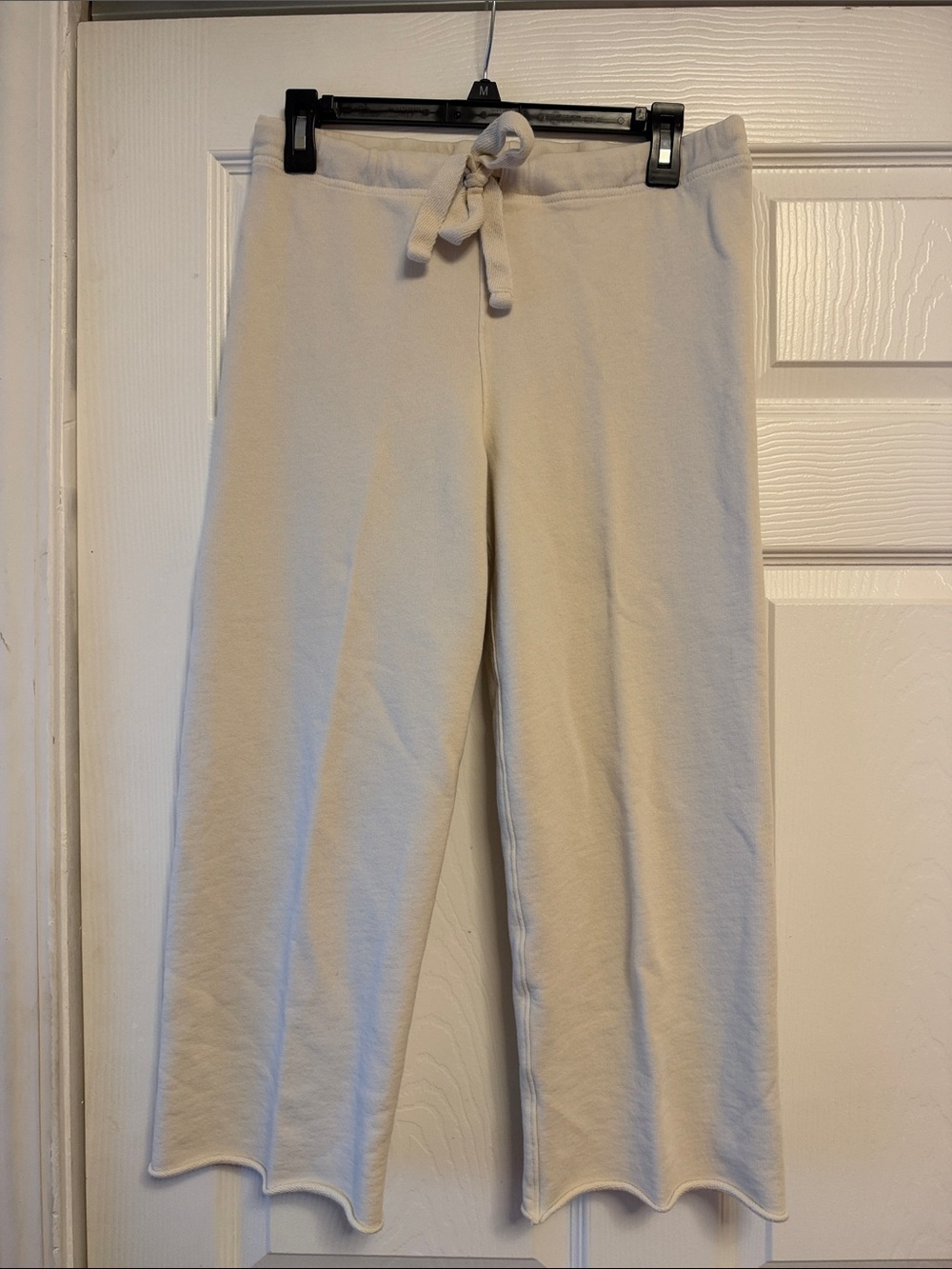 Frank & Eileen Cream Wide-Leg Drawstring Track Pants